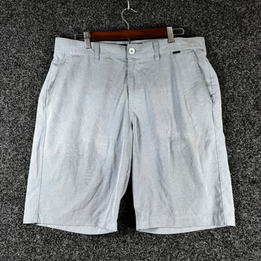 TravisMathew Beck Mens Shorts 34 Light Blue Heathered Stretch Golf Casual